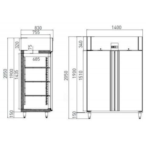 GAMMO GN2/1 hladnjak 1400 litara
